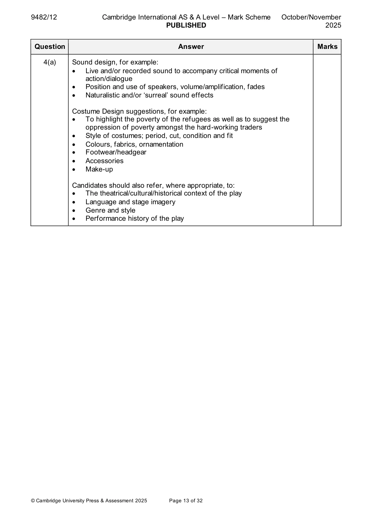 Mark scheme, page 13 of 32