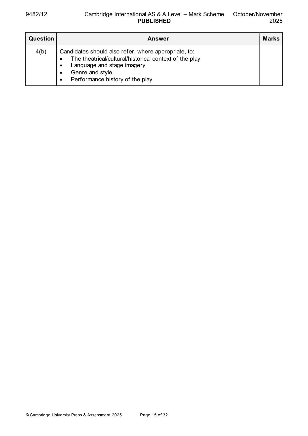 Mark scheme, page 15 of 32