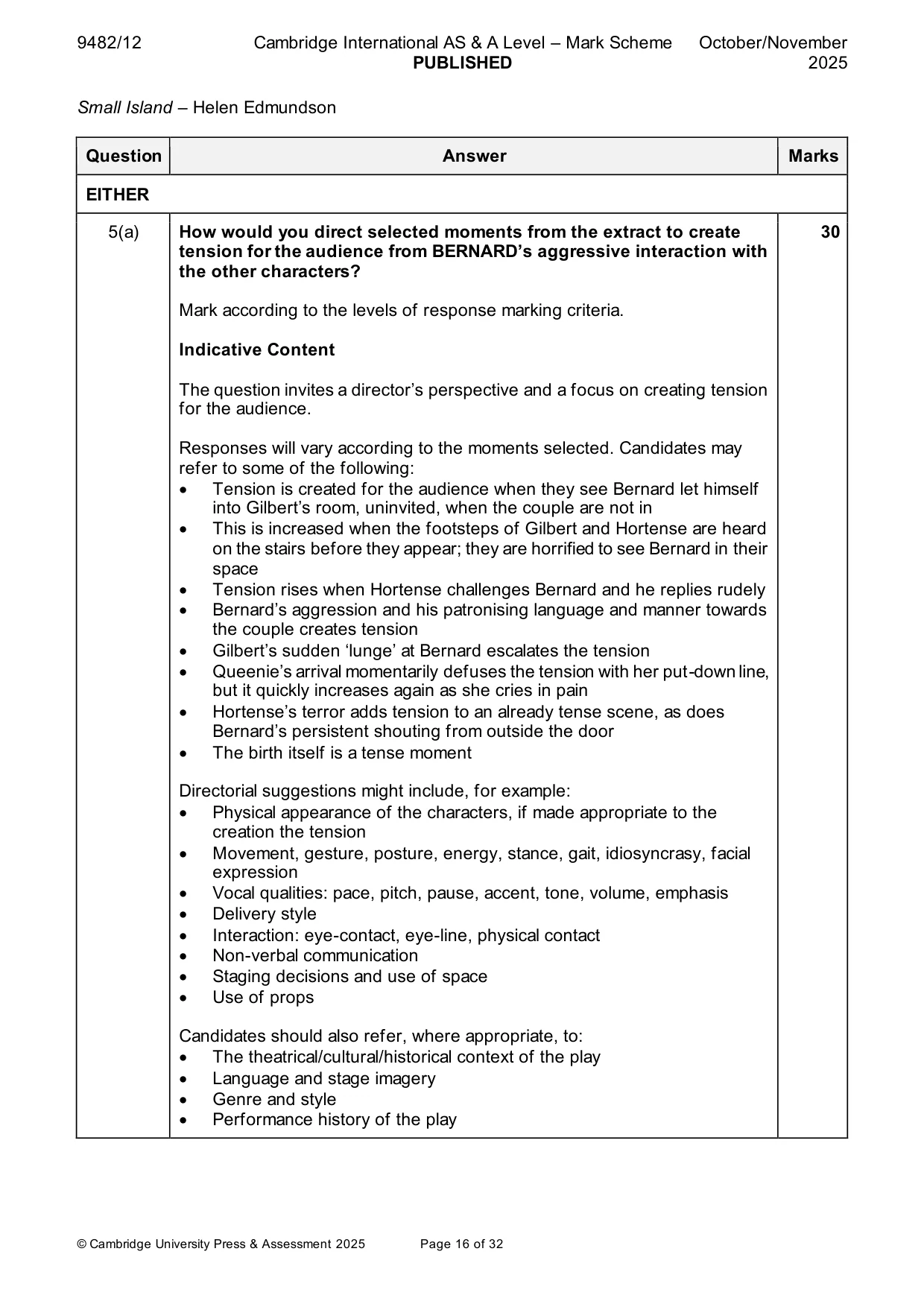 Mark scheme, page 16 of 32