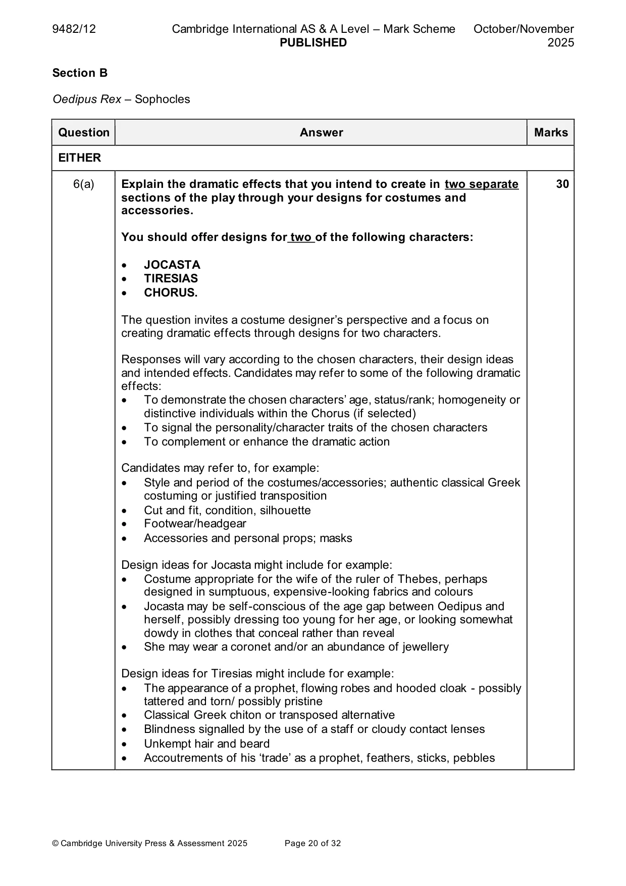 Mark scheme, page 20 of 32