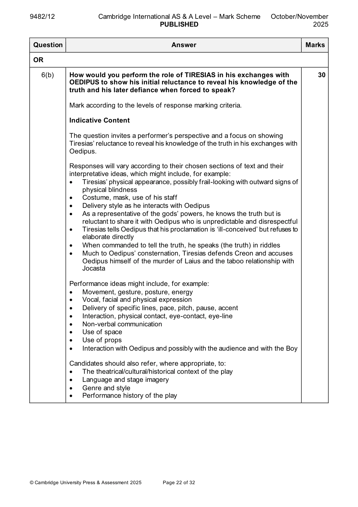 Mark scheme, page 22 of 32