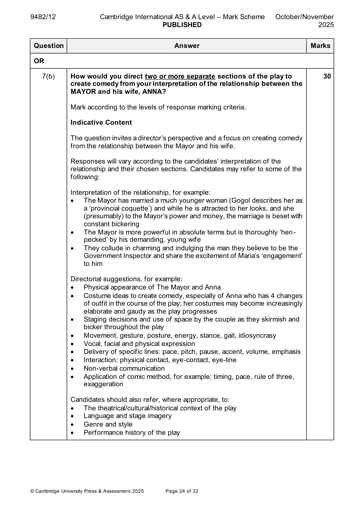 Mark scheme, page 24 of 32