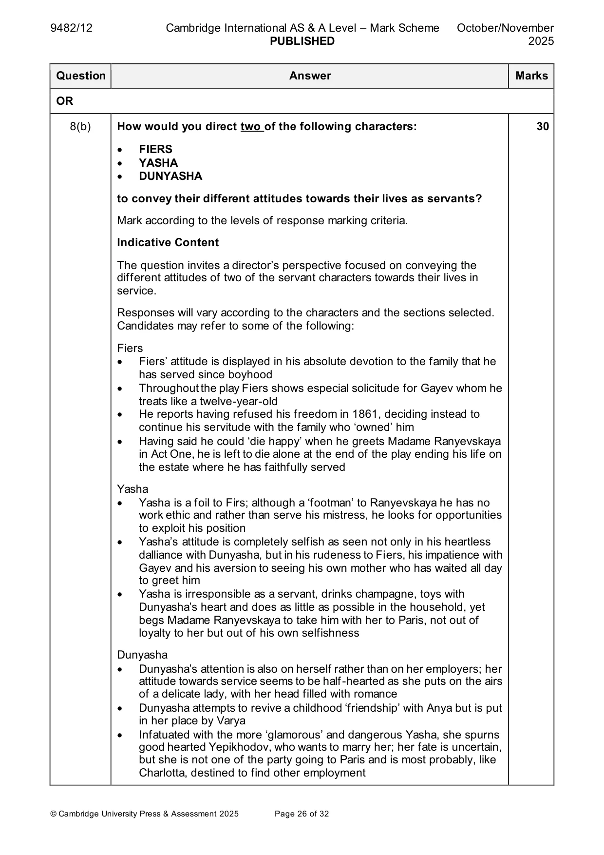 Mark scheme, page 26 of 32