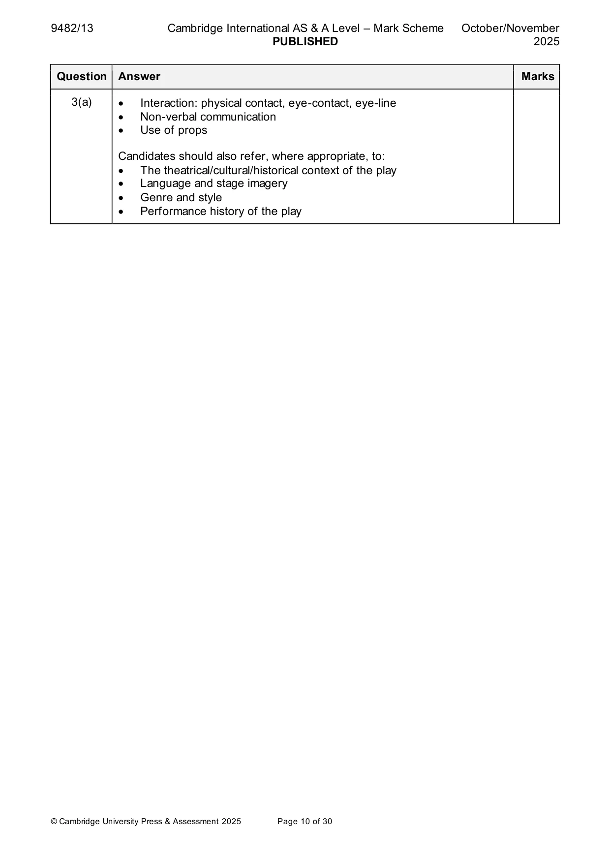 Mark scheme, page 10 of 30