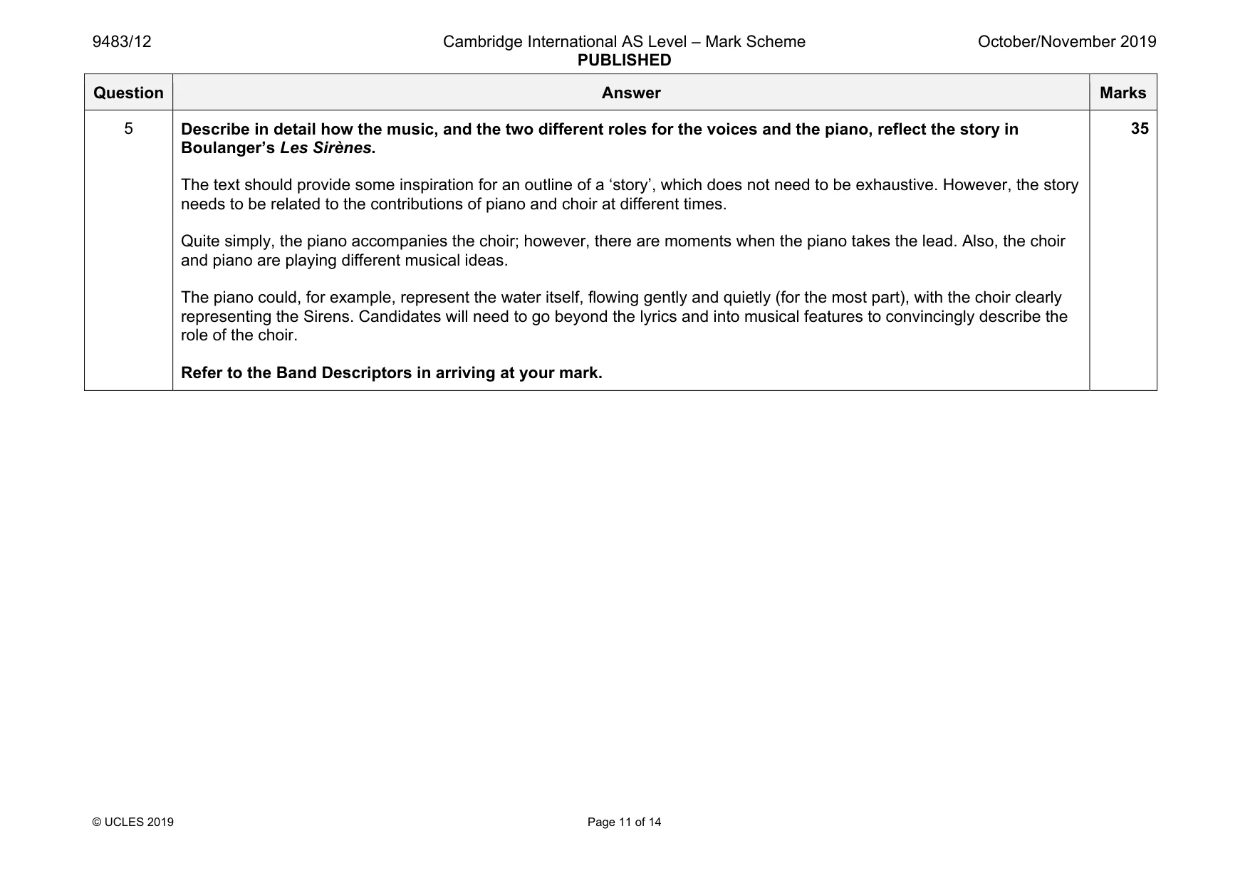 Mark scheme, page 11 of 14