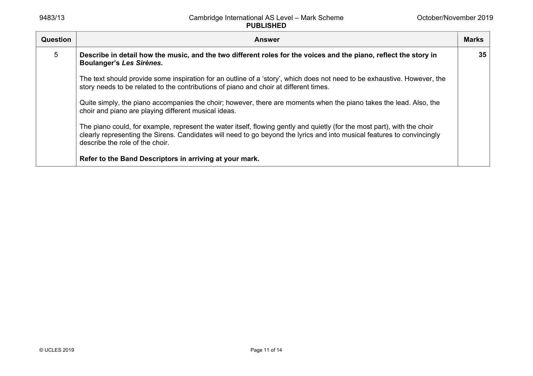 Mark scheme, page 11 of 14