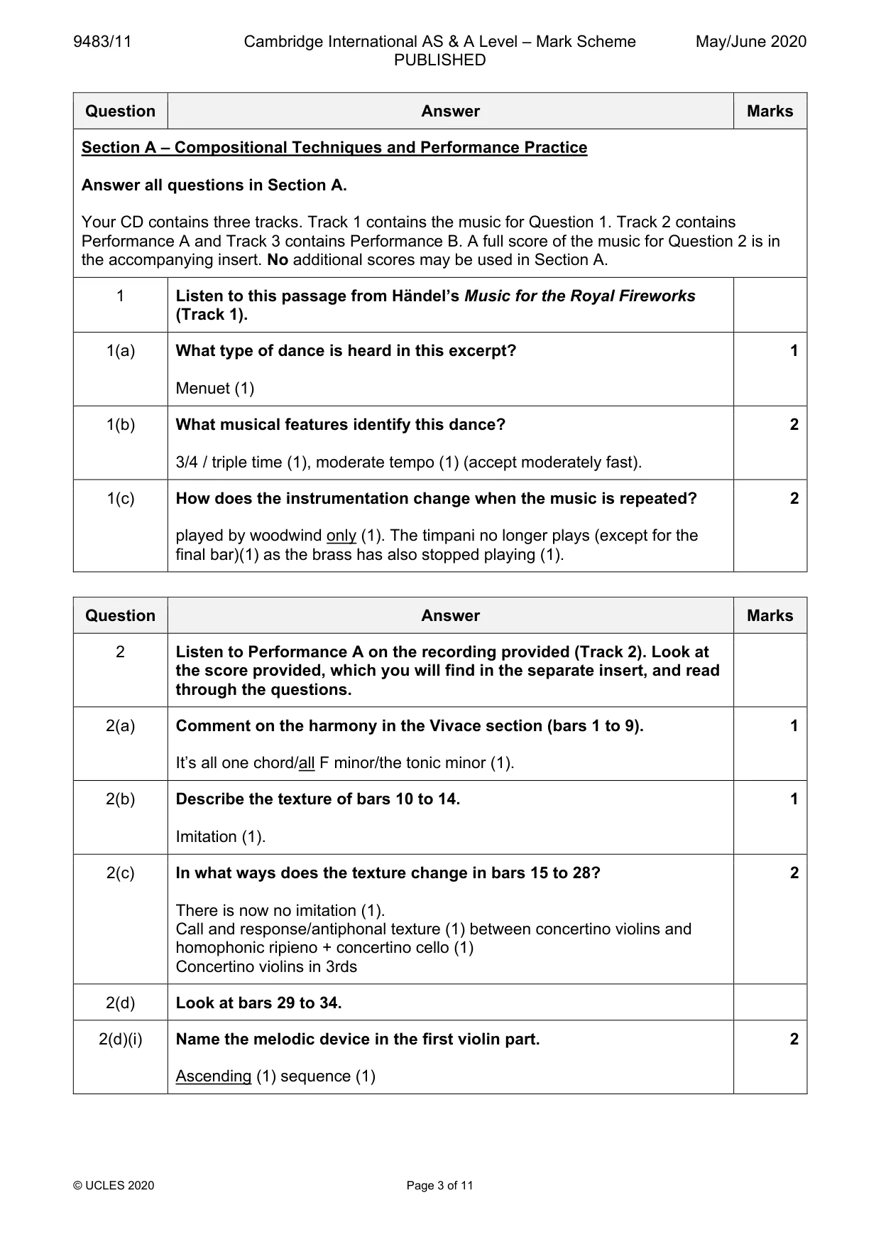 Mark scheme, page 3 of 11
