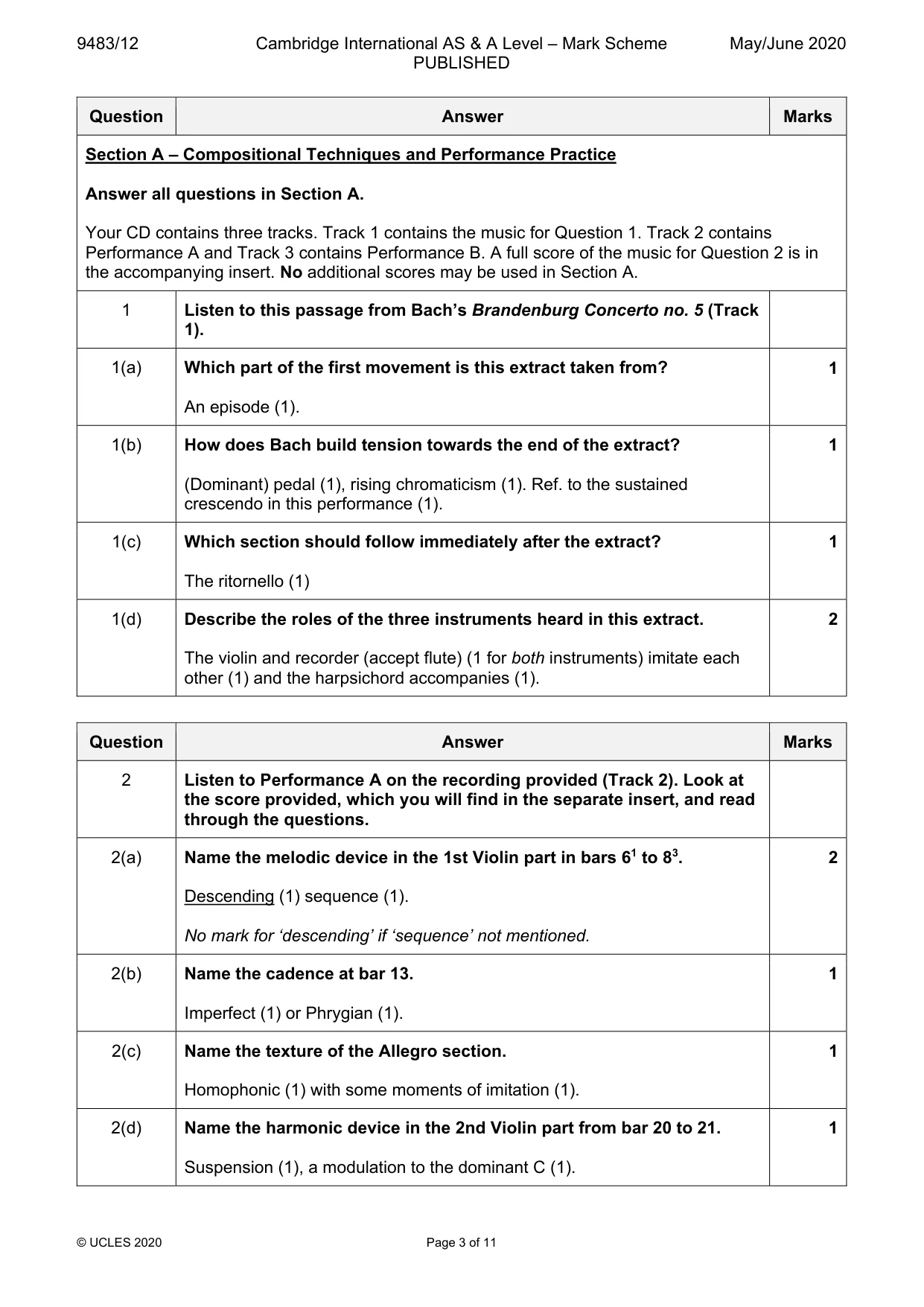 Mark scheme, page 3 of 11