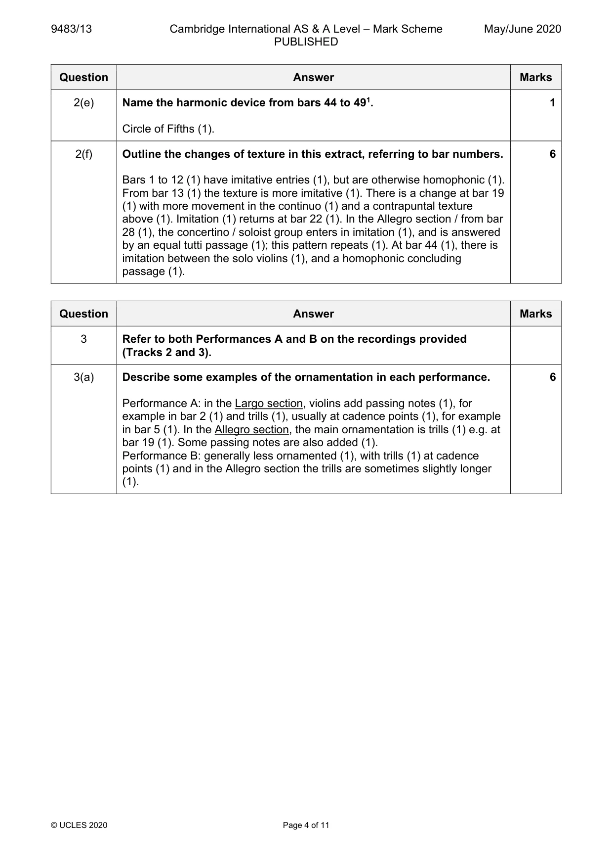 Mark scheme, page 4 of 11