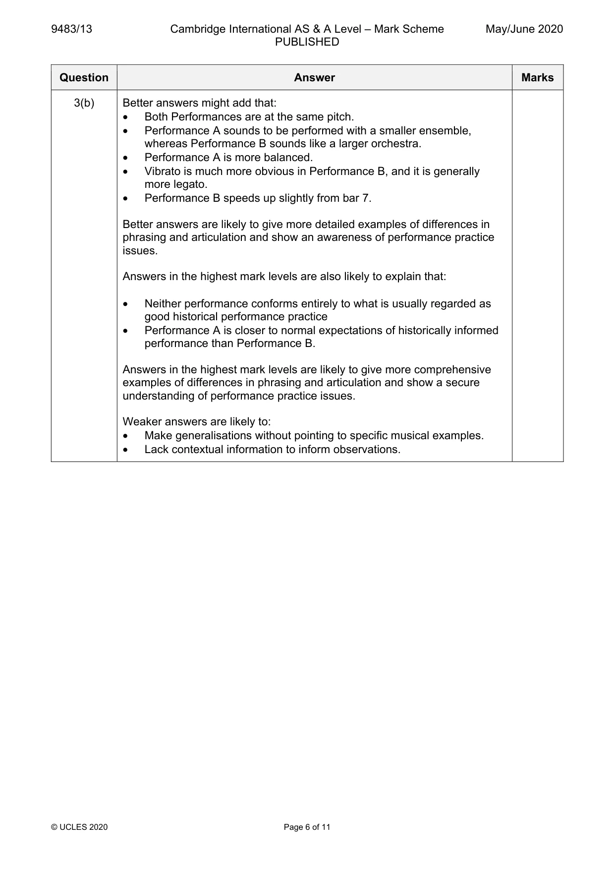 Mark scheme, page 6 of 11