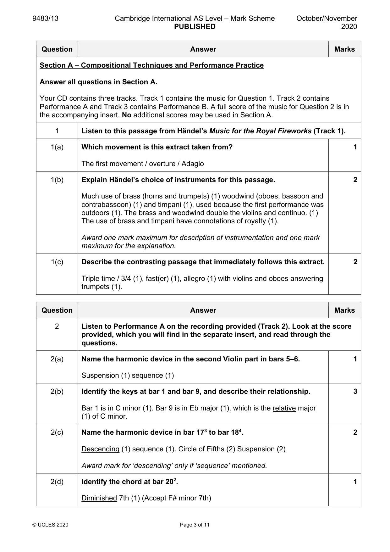 Mark scheme, page 3 of 11