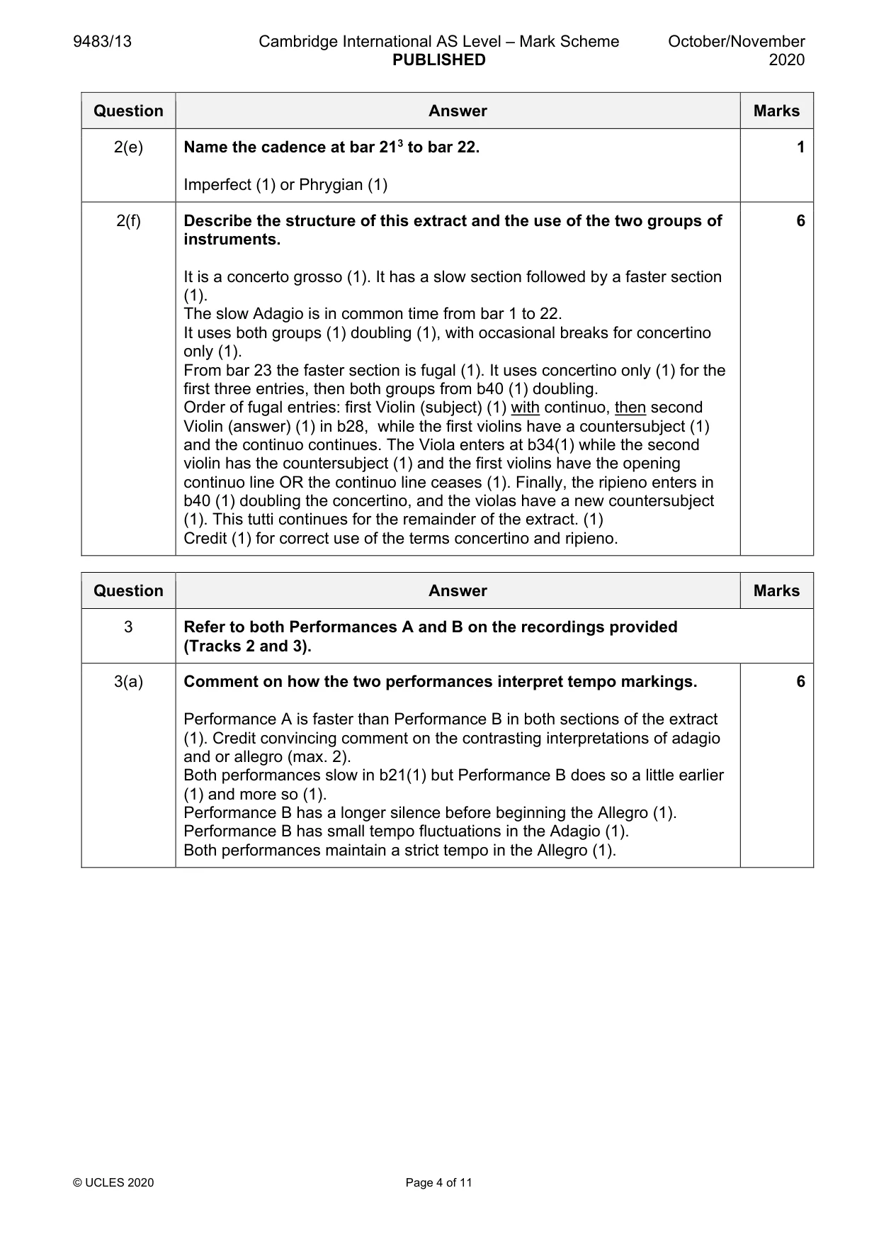 Mark scheme, page 4 of 11