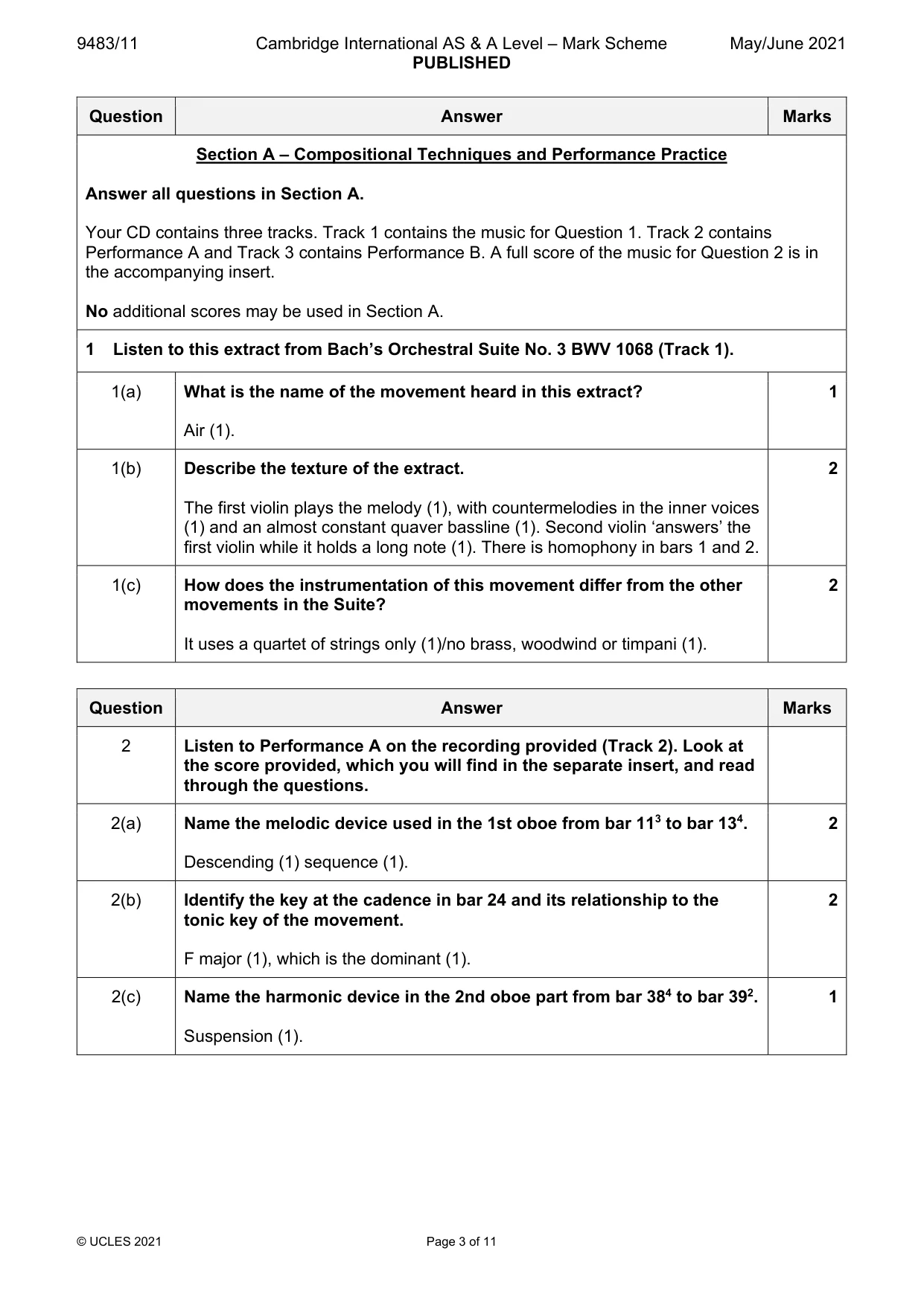 Mark scheme, page 3 of 11