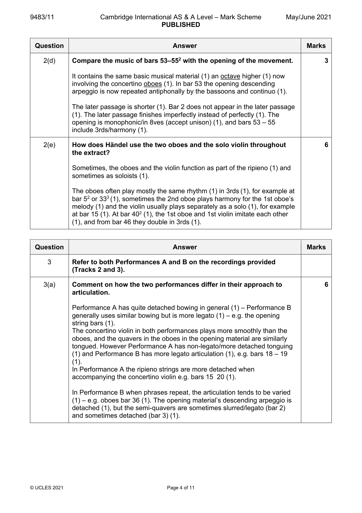 Mark scheme, page 4 of 11