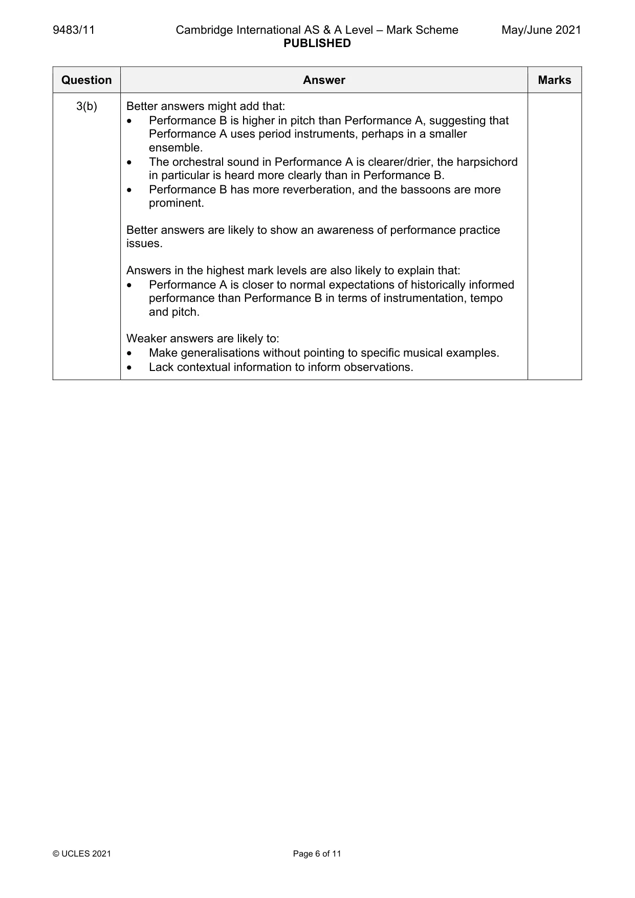 Mark scheme, page 6 of 11