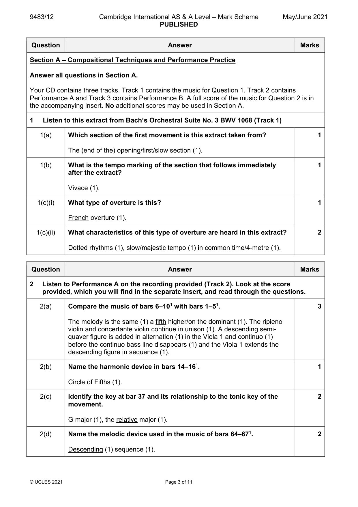 Mark scheme, page 3 of 11