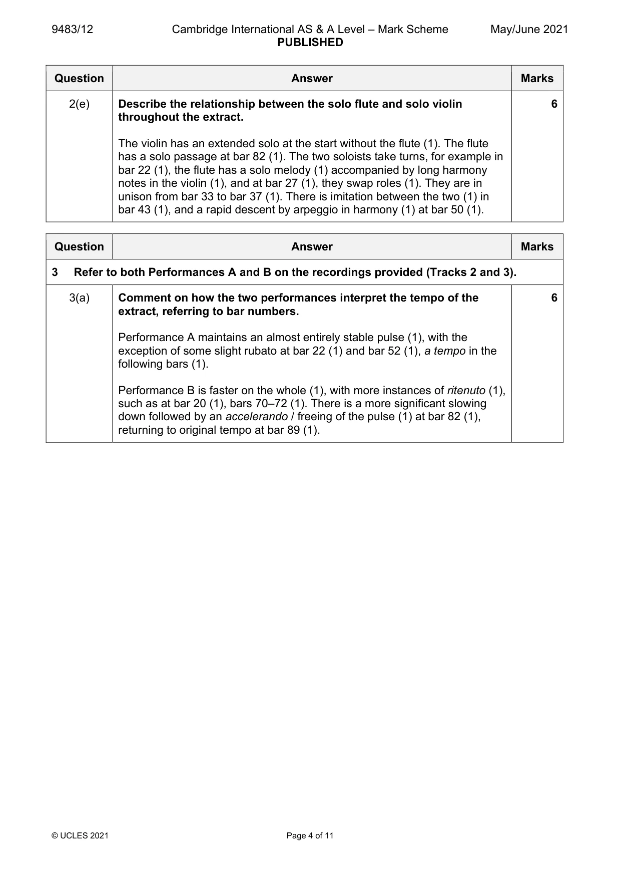 Mark scheme, page 4 of 11