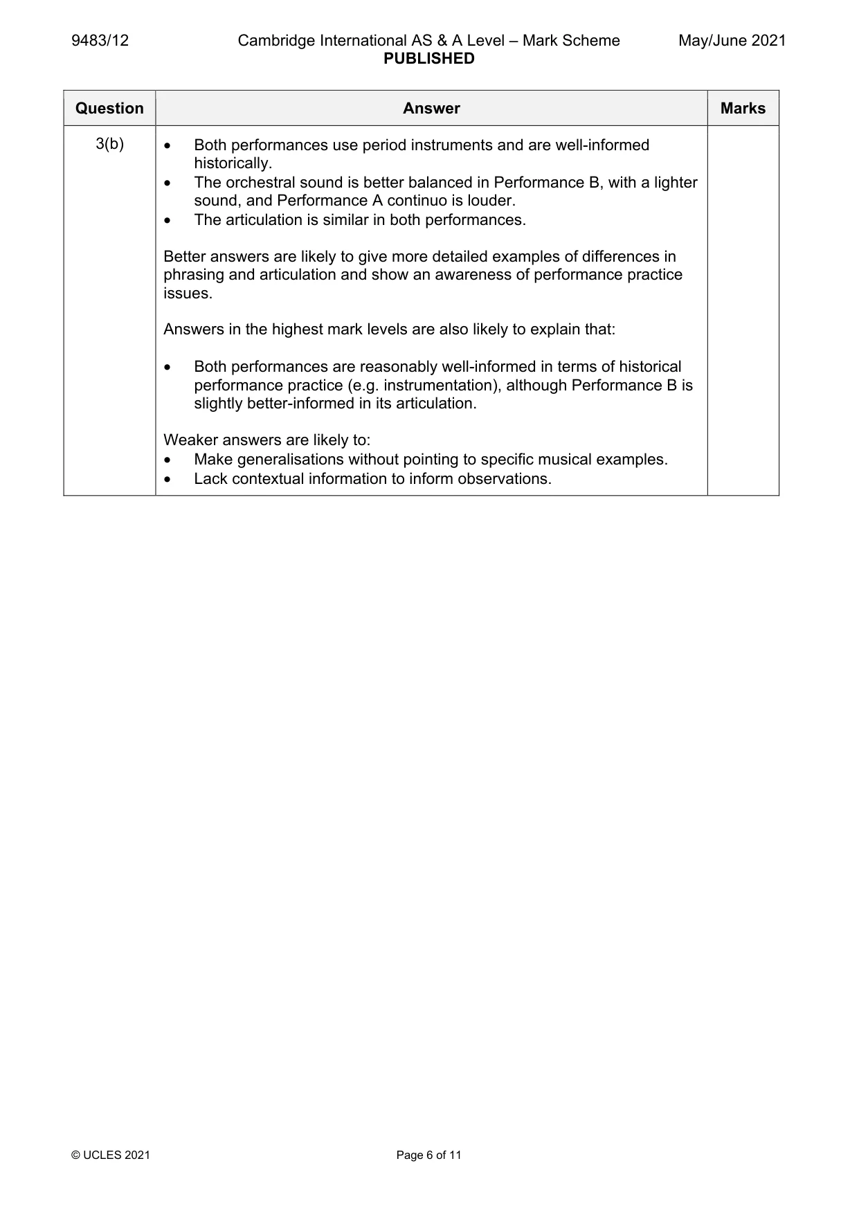 Mark scheme, page 6 of 11