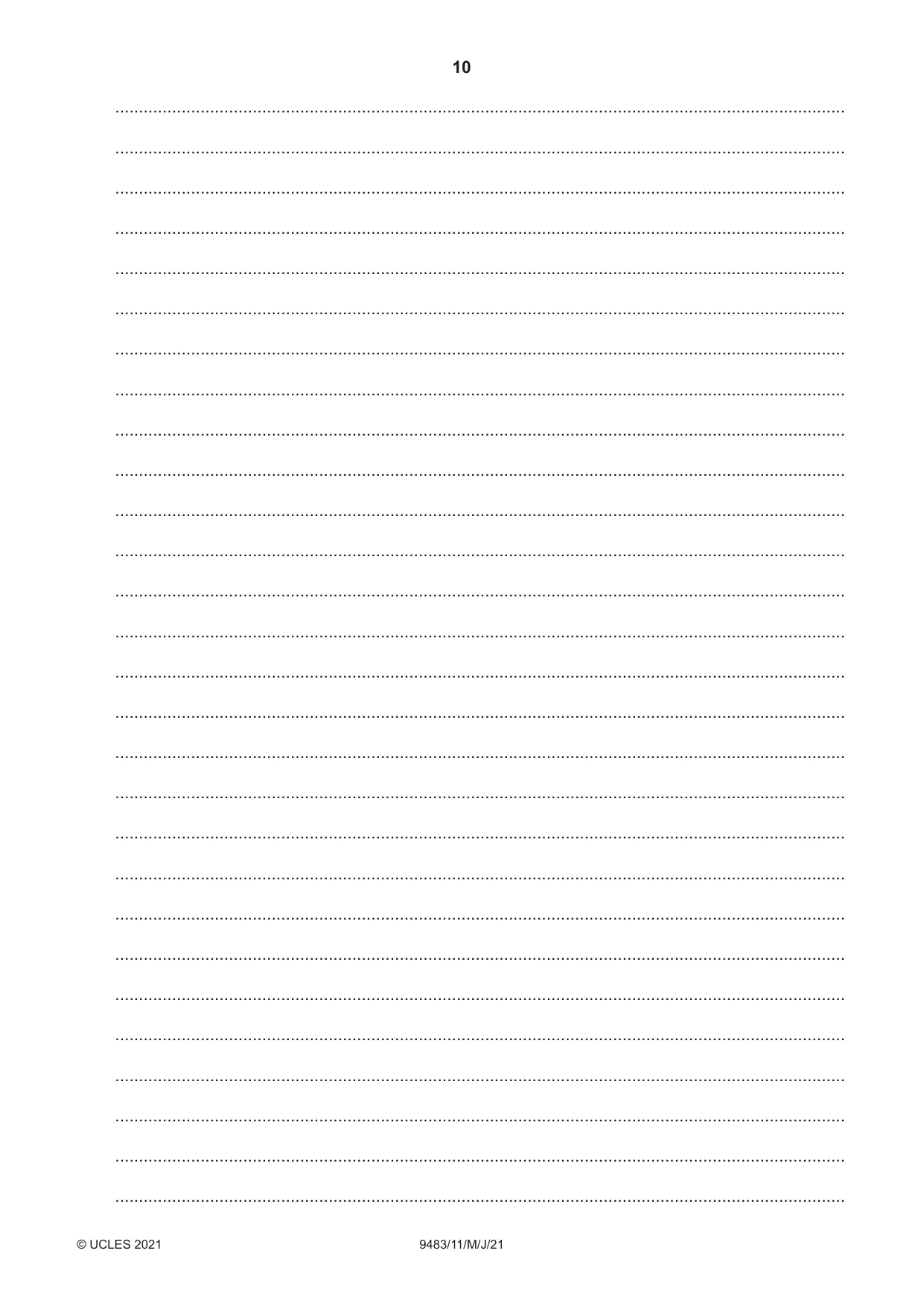Cambridge A Level Music 9483 2021 May/June Paper 1 · Variant 1 question paper, page 10 of 12