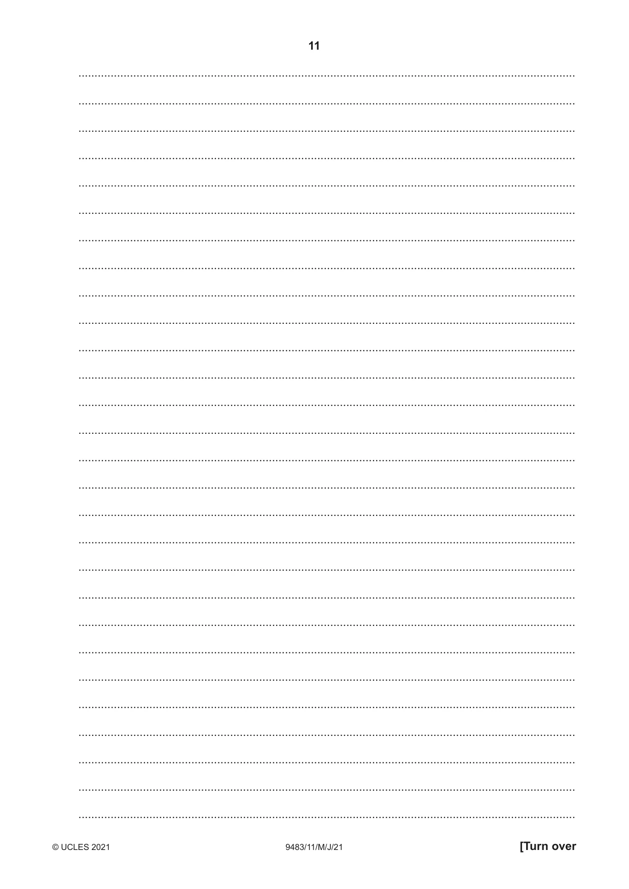 Cambridge A Level Music 9483 2021 May/June Paper 1 · Variant 1 question paper, page 11 of 12
