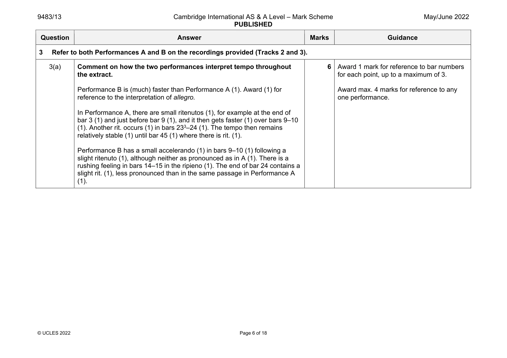 Mark scheme, page 6 of 18