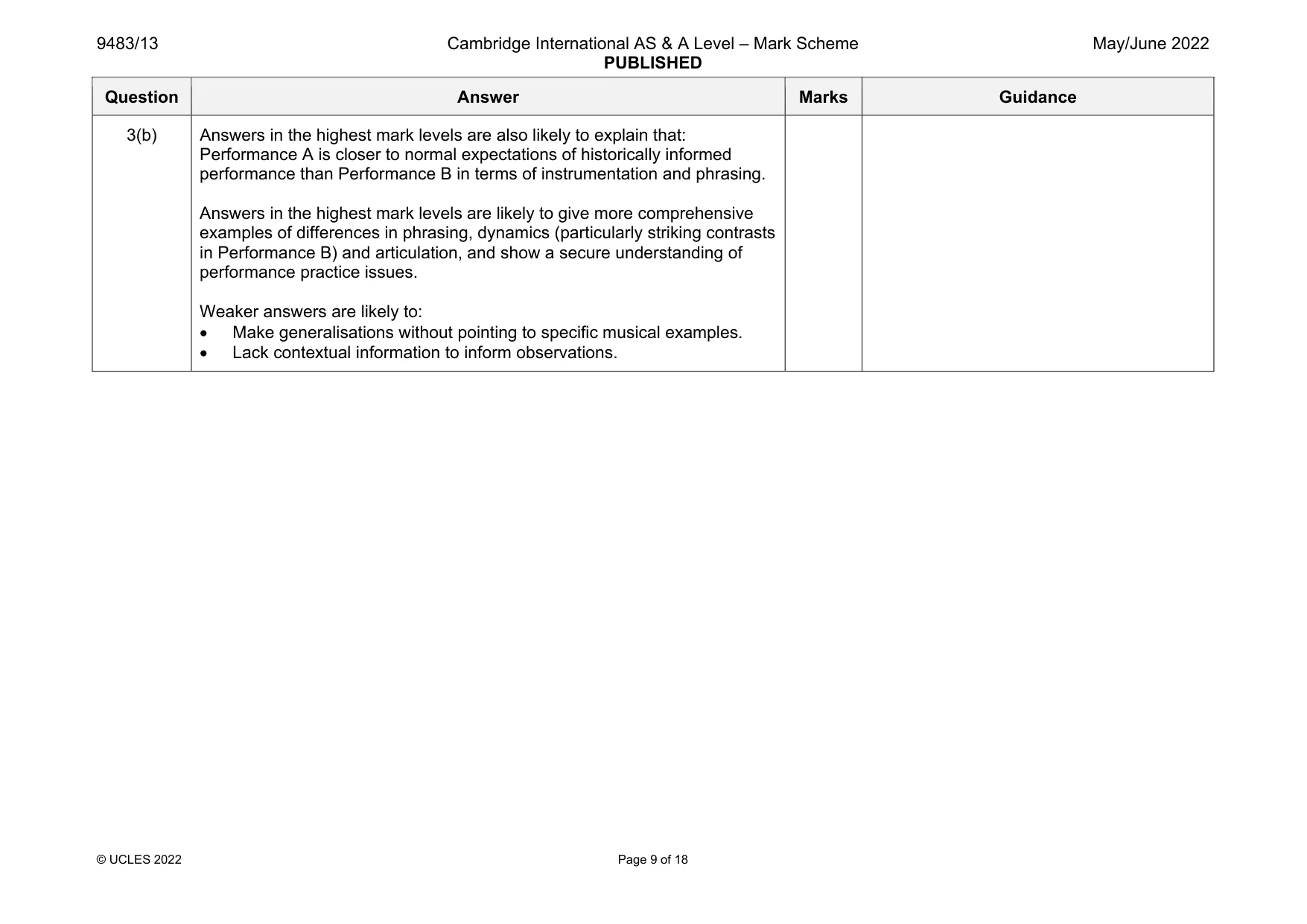 Mark scheme, page 9 of 18