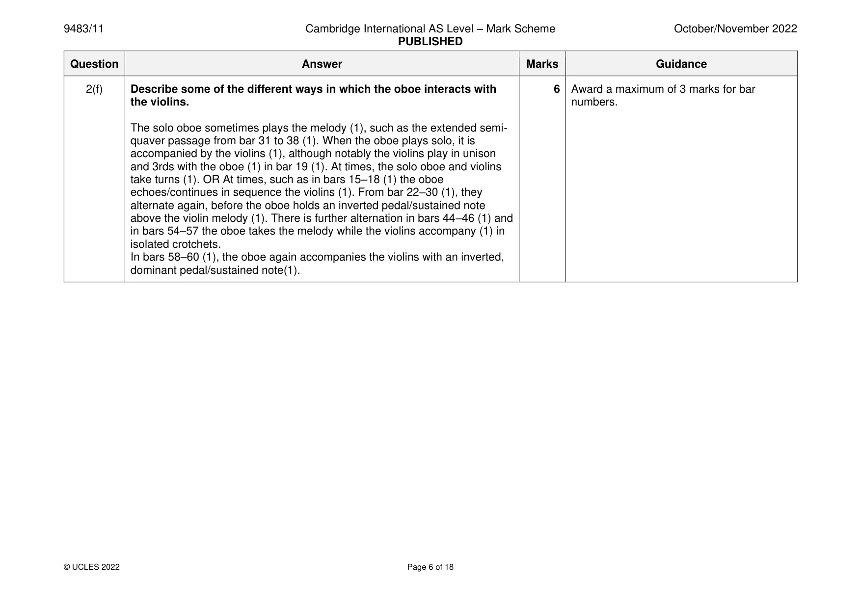 Mark scheme, page 6 of 18