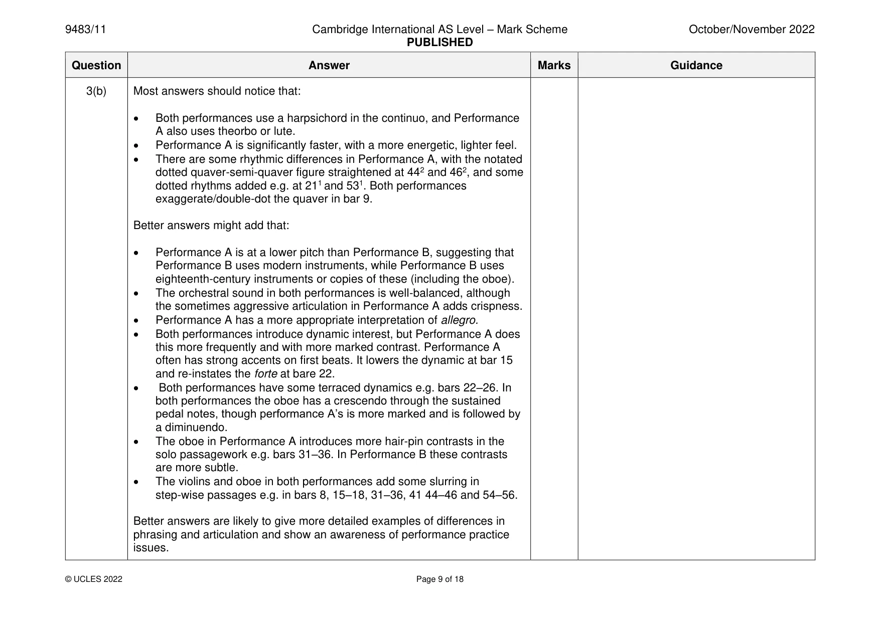 Mark scheme, page 9 of 18
