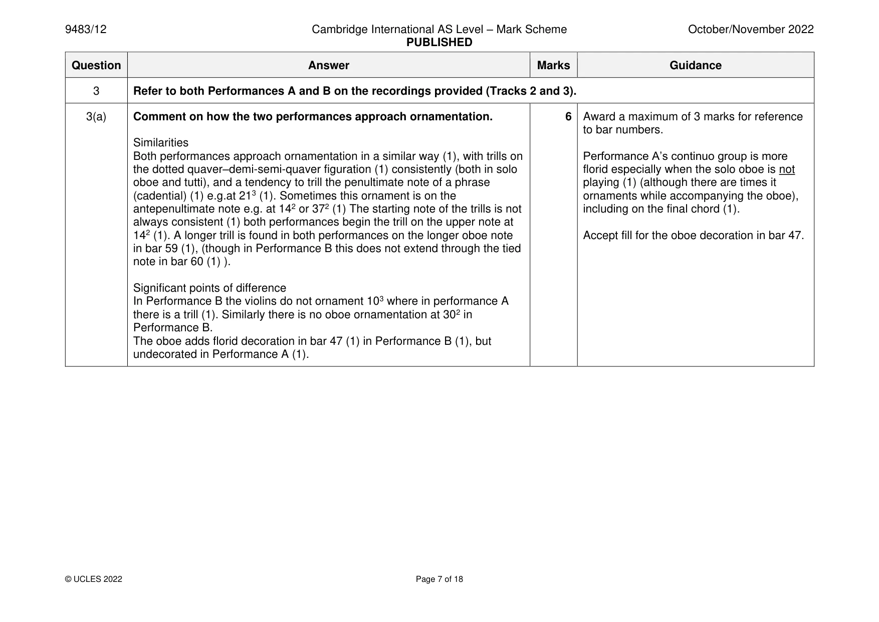 Mark scheme, page 7 of 18