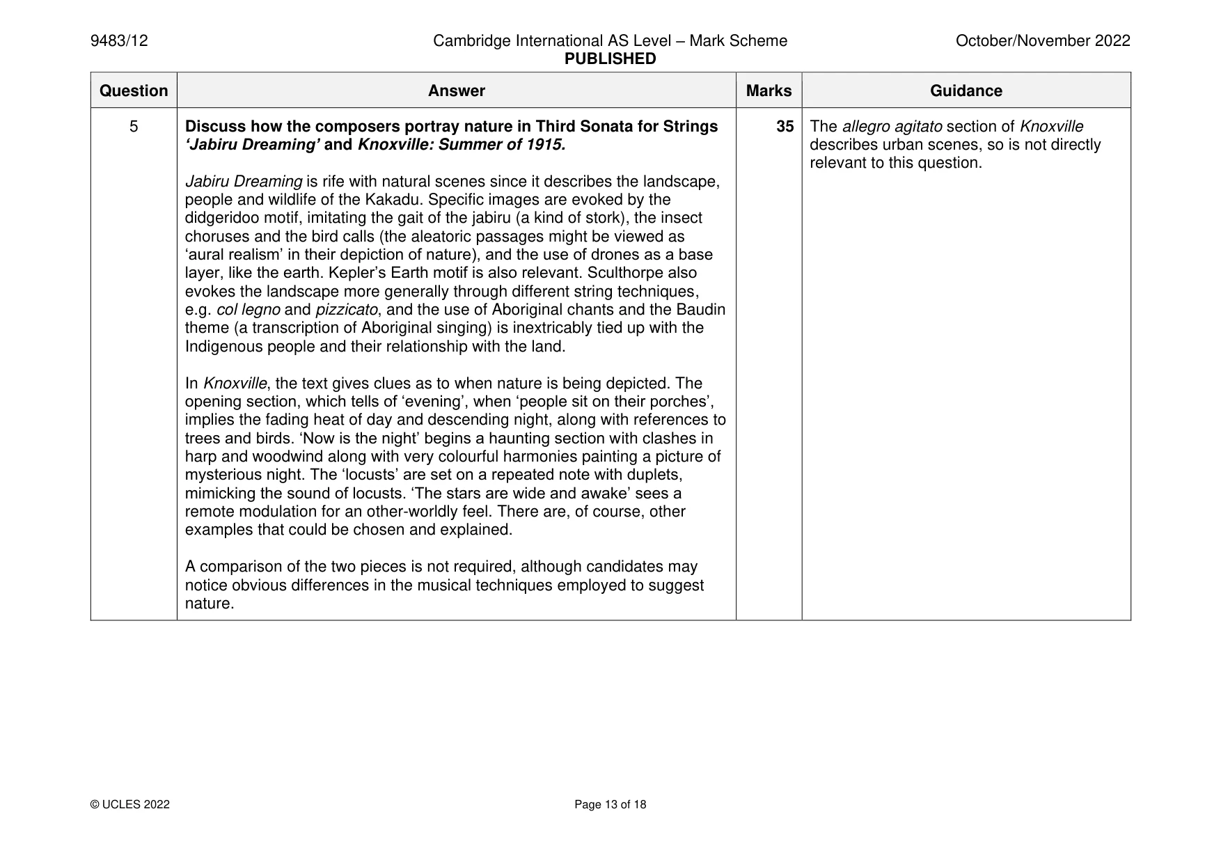 Mark scheme, page 13 of 18
