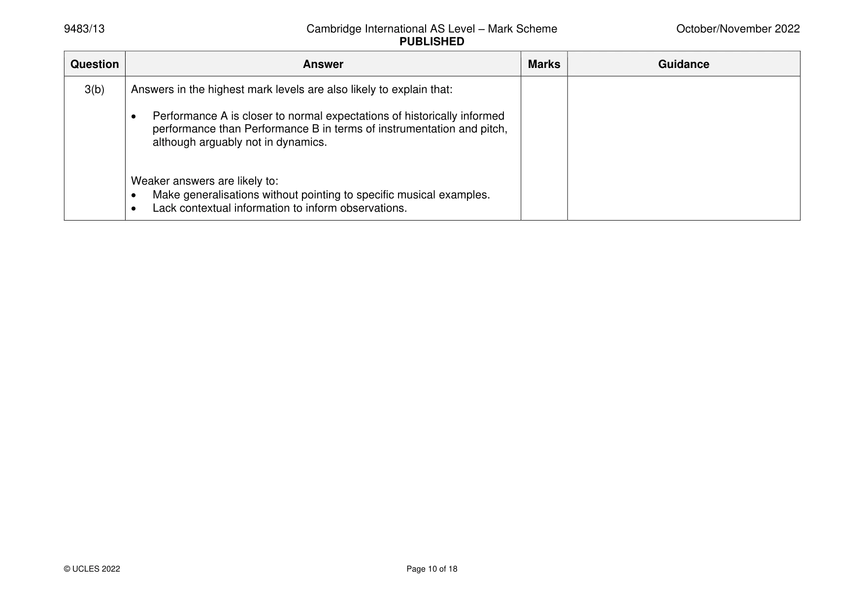 Mark scheme, page 10 of 18