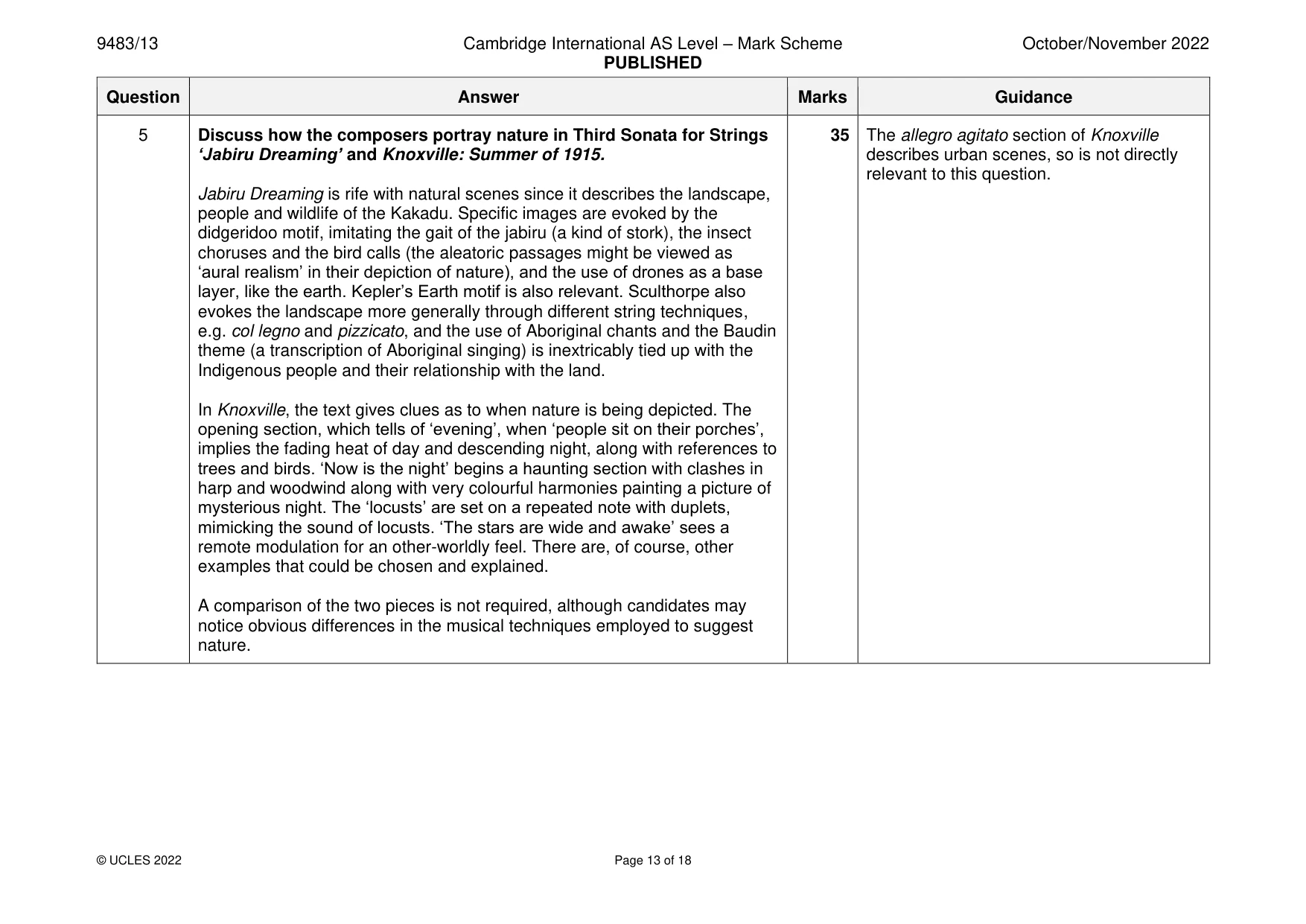 Mark scheme, page 13 of 18