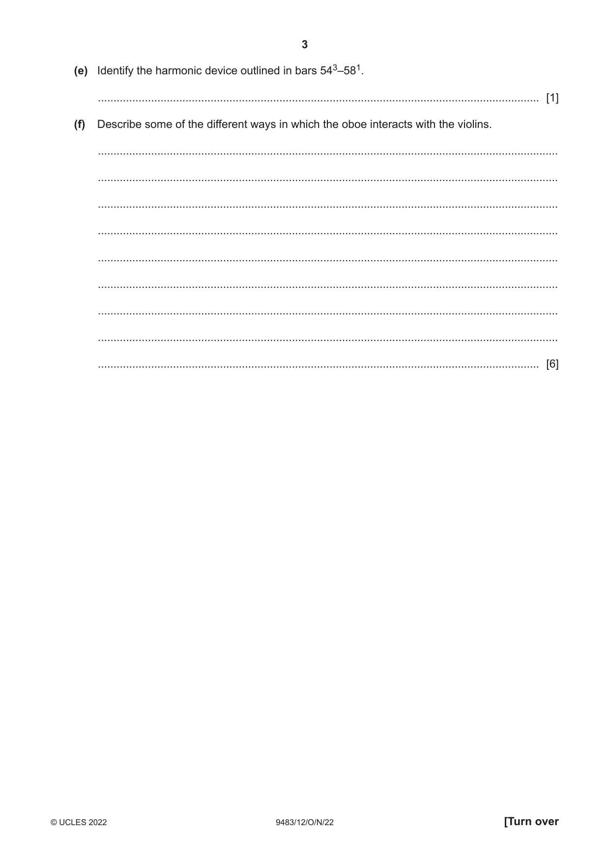 Cambridge A Level Music 9483 2022 Oct/Nov Paper 1 · Variant 2 question paper, page 3 of 12
