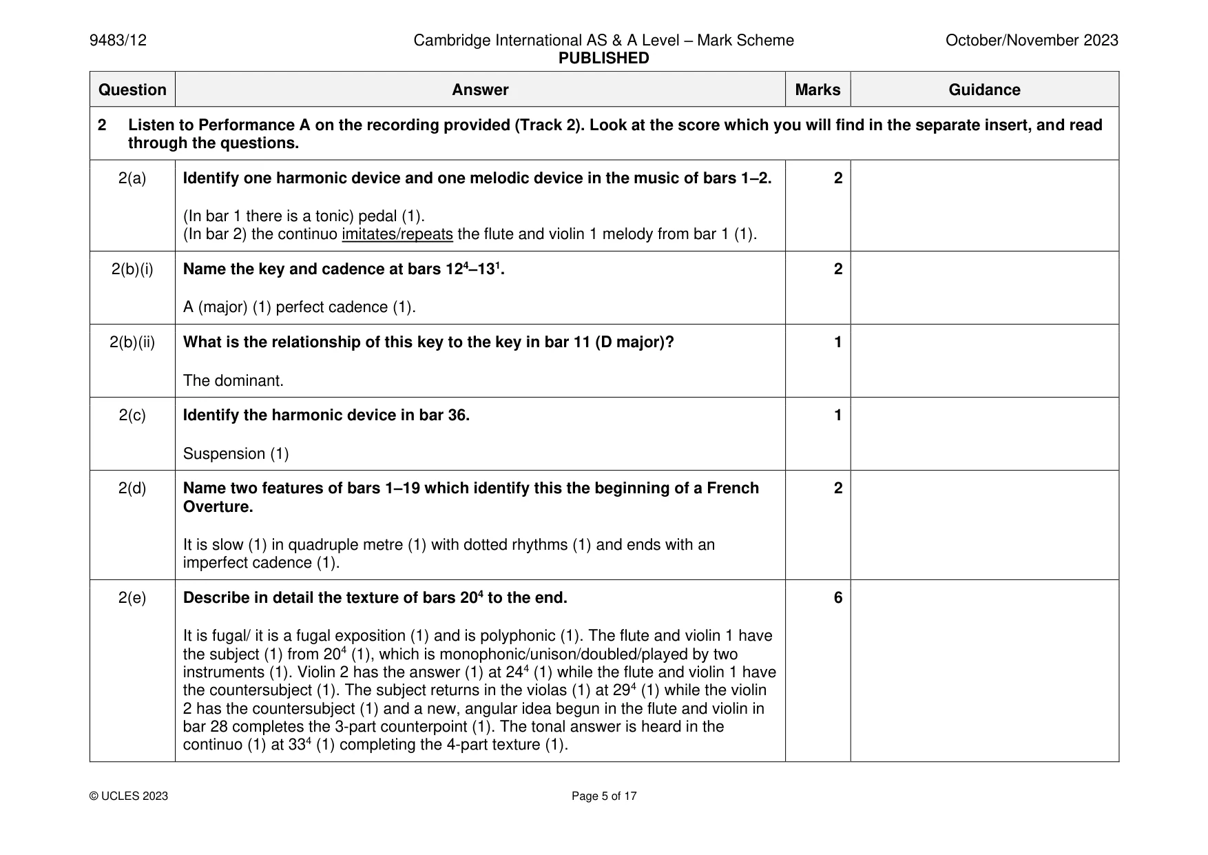Mark scheme, page 5 of 17