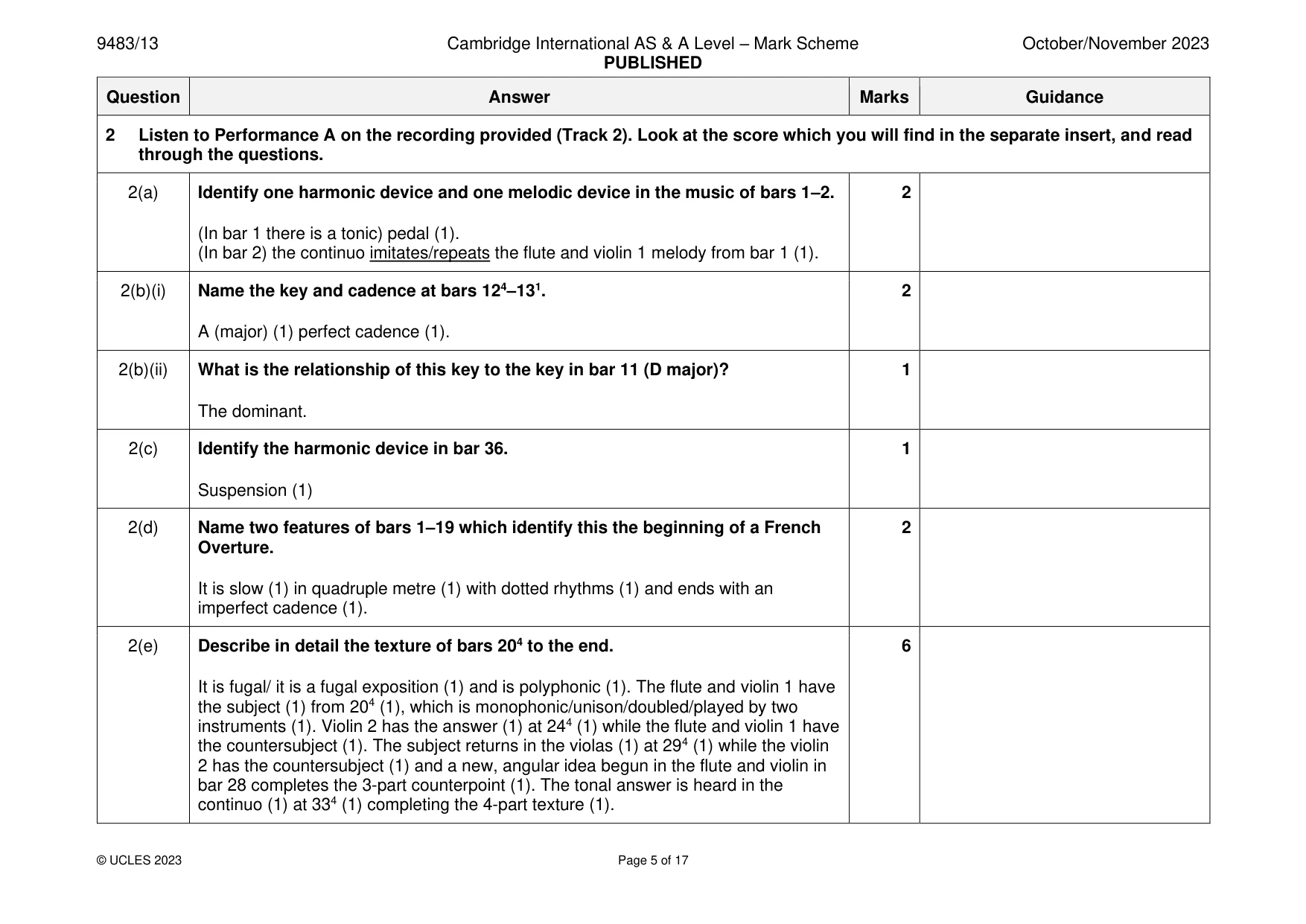 Mark scheme, page 5 of 17