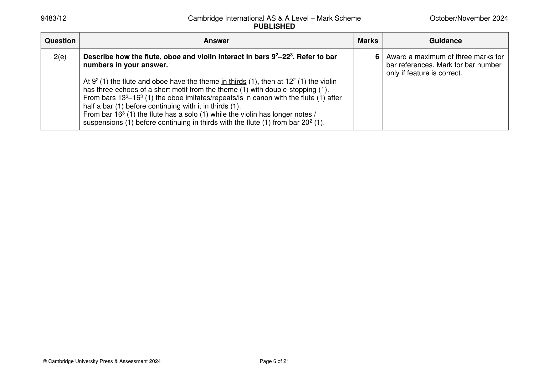 Mark scheme, page 6 of 21
