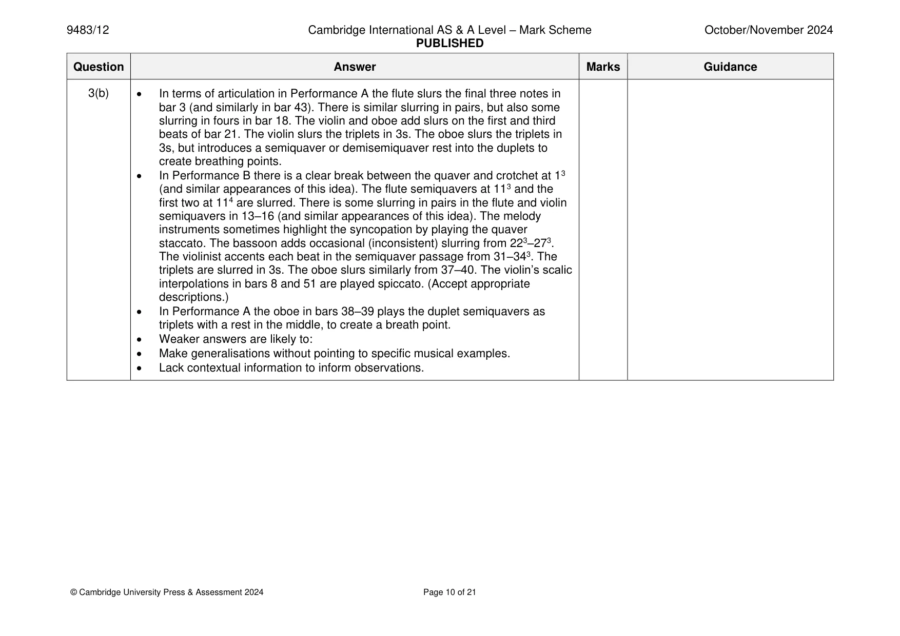 Mark scheme, page 10 of 21
