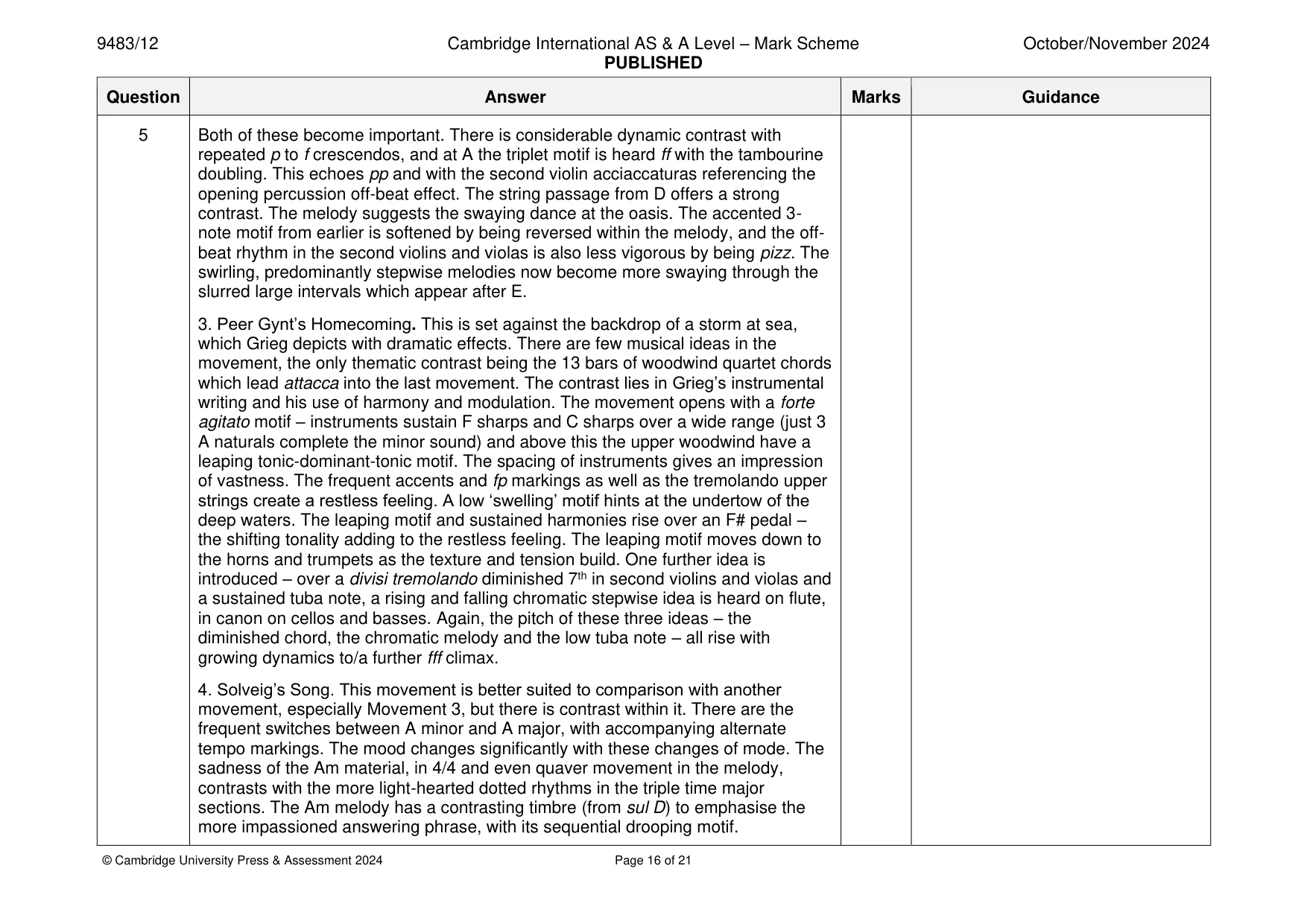 Mark scheme, page 16 of 21