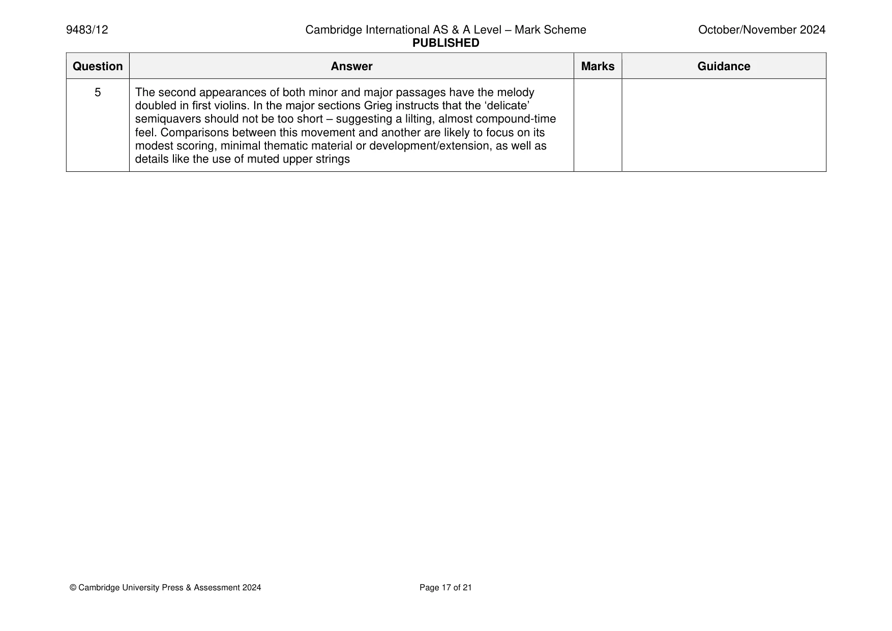 Mark scheme, page 17 of 21