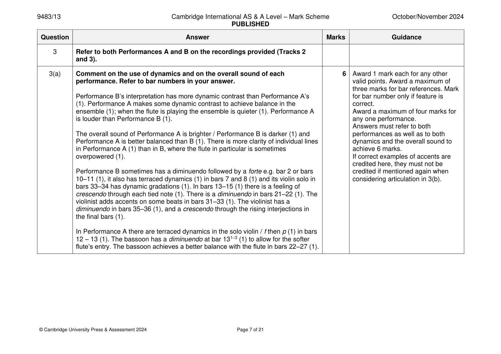Mark scheme, page 7 of 21