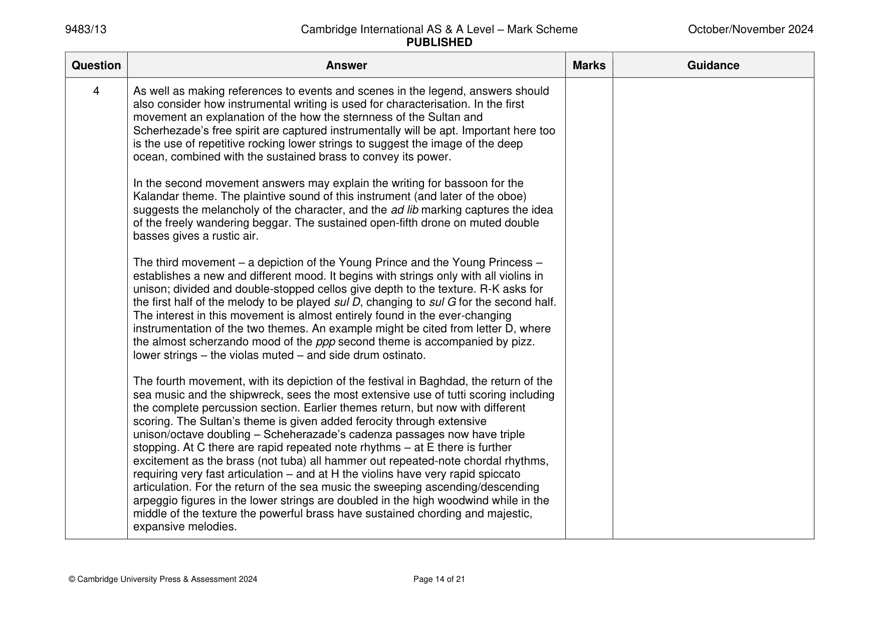 Mark scheme, page 14 of 21