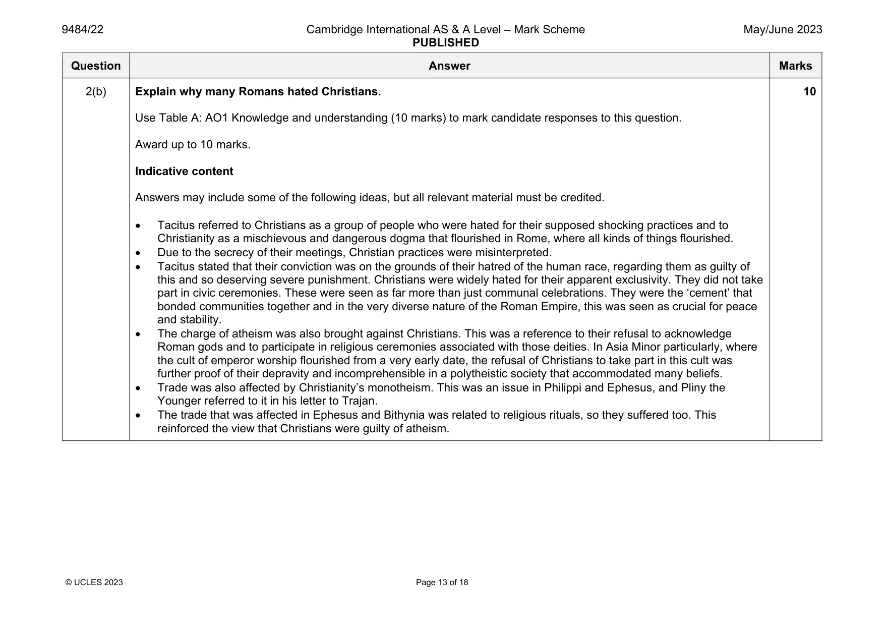 Mark scheme, page 13 of 18