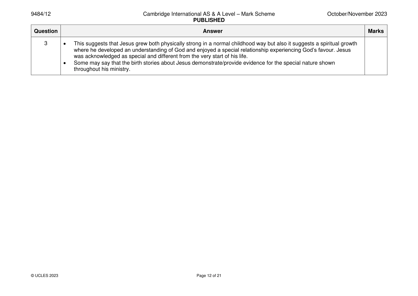 Mark scheme, page 12 of 21