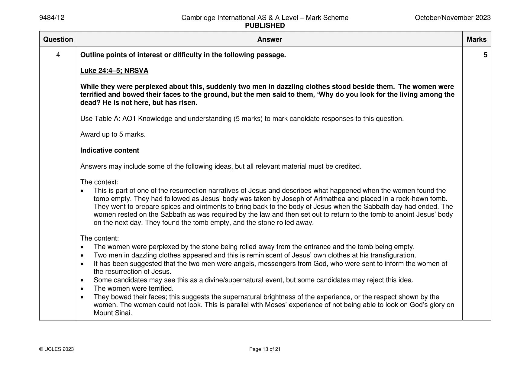 Mark scheme, page 13 of 21