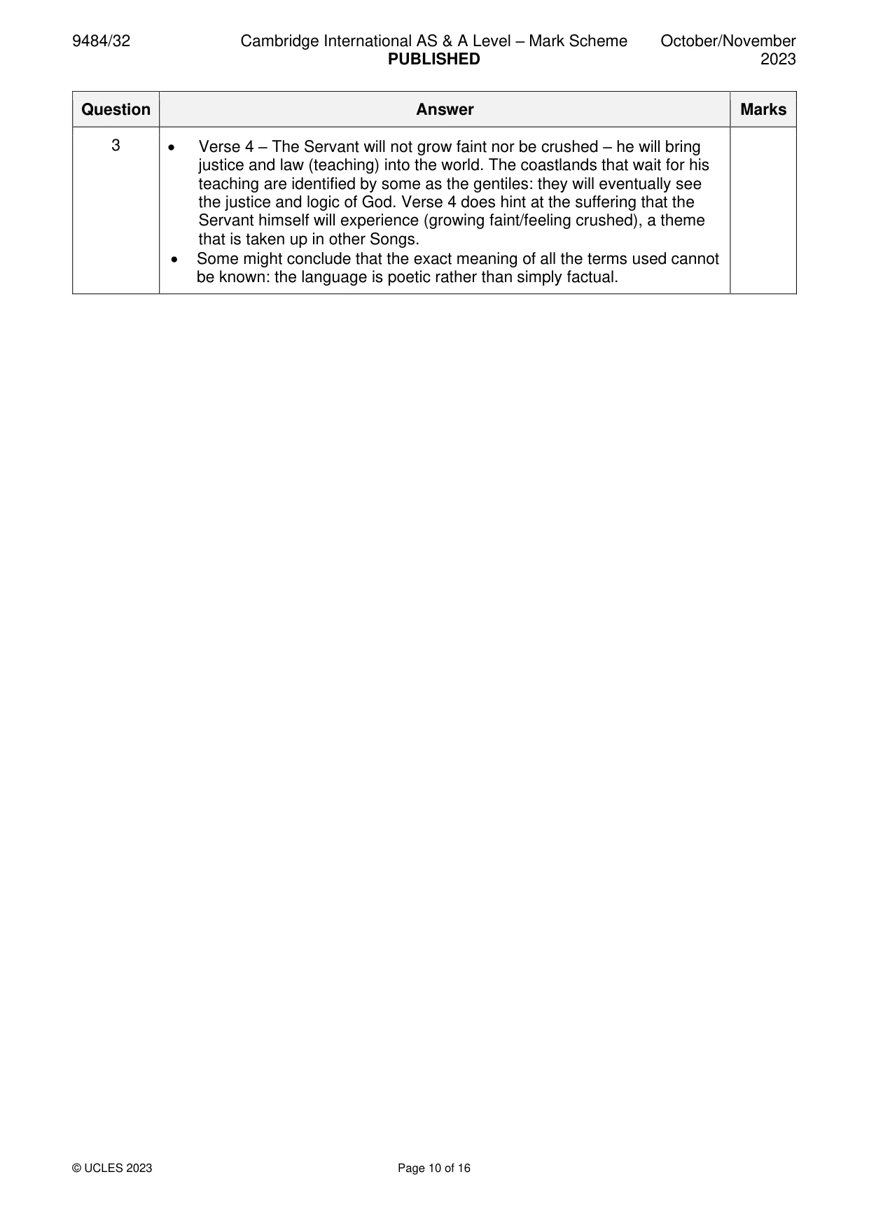 Mark scheme, page 10 of 16