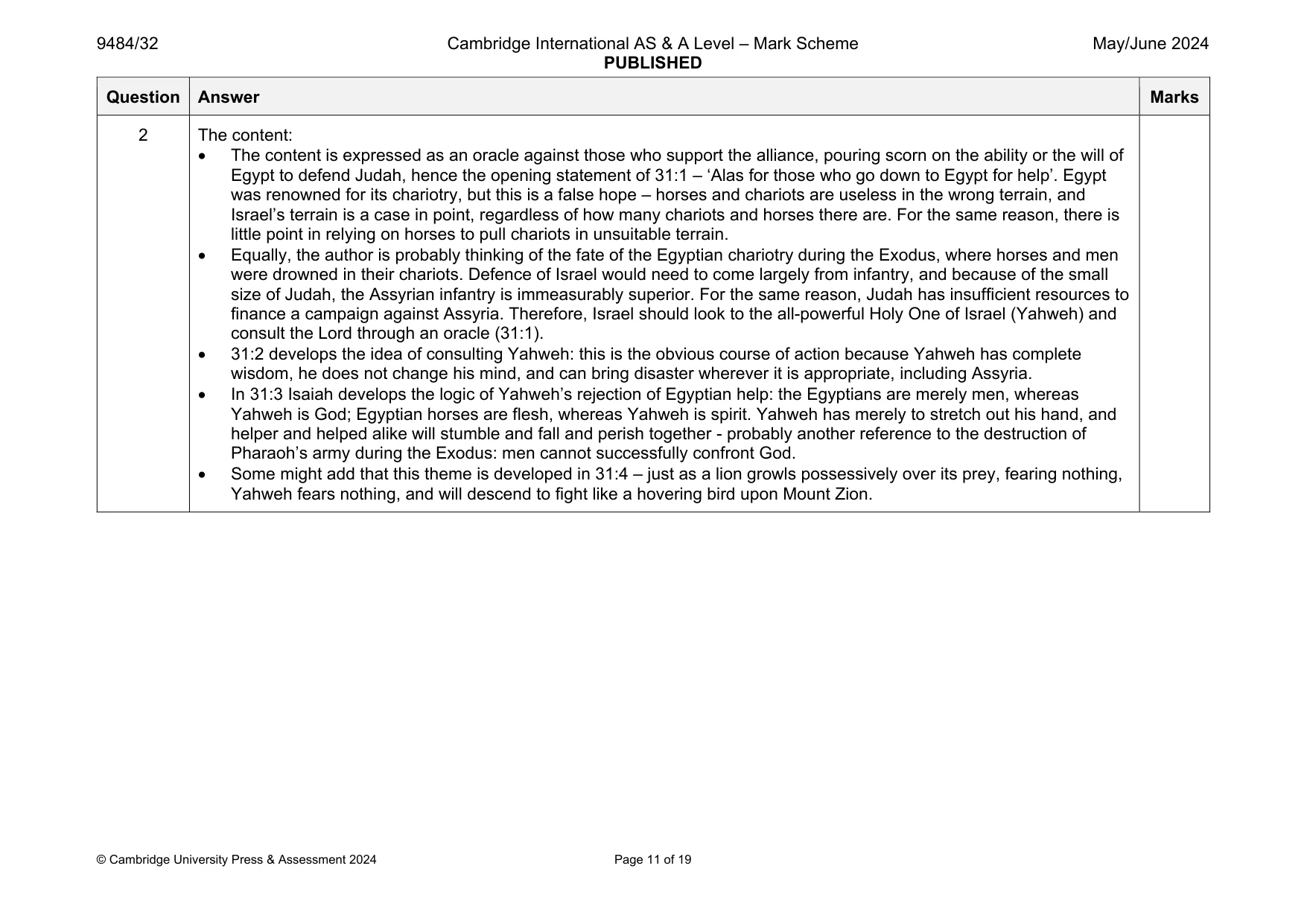 Mark scheme, page 11 of 19