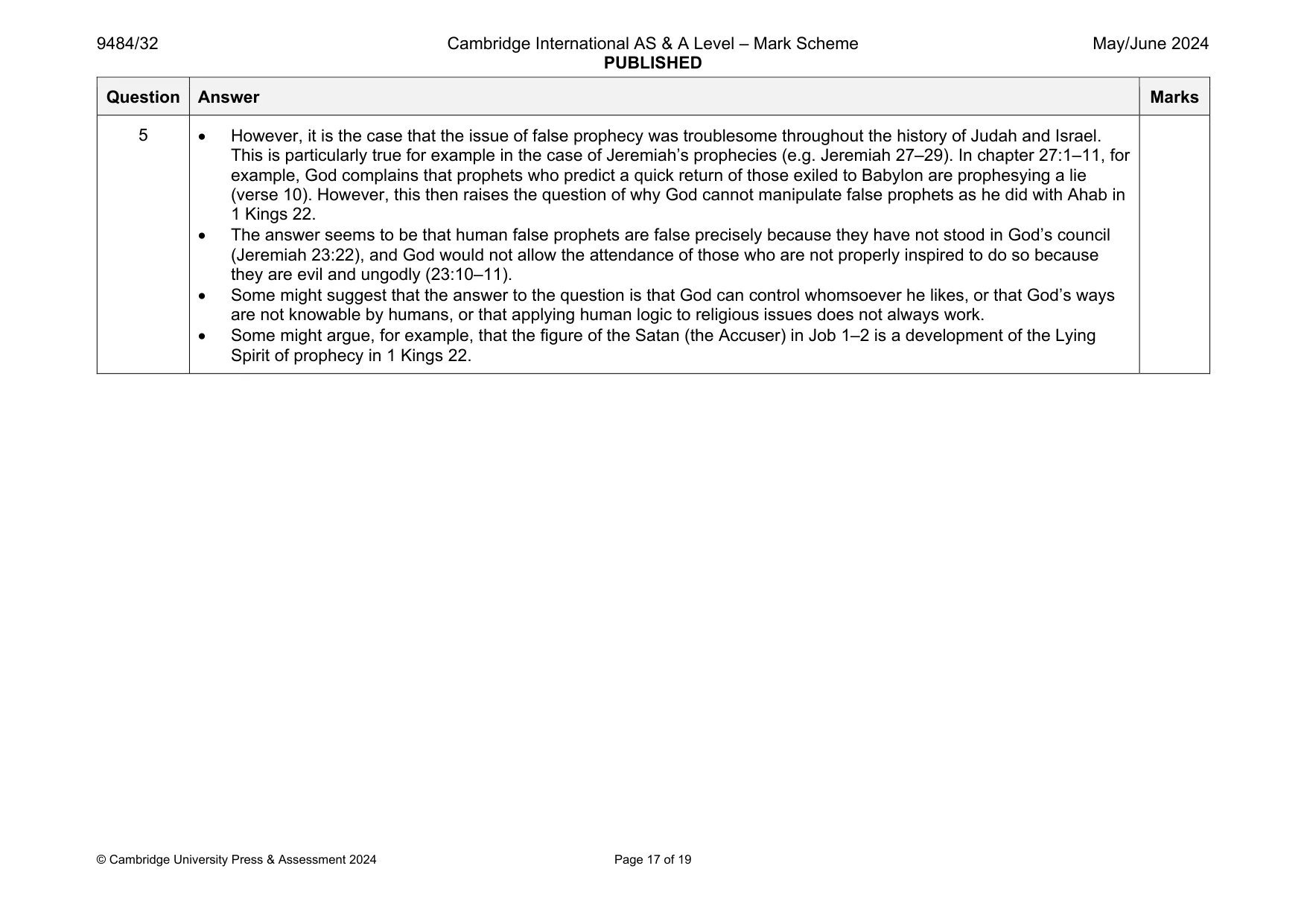 Mark scheme, page 17 of 19