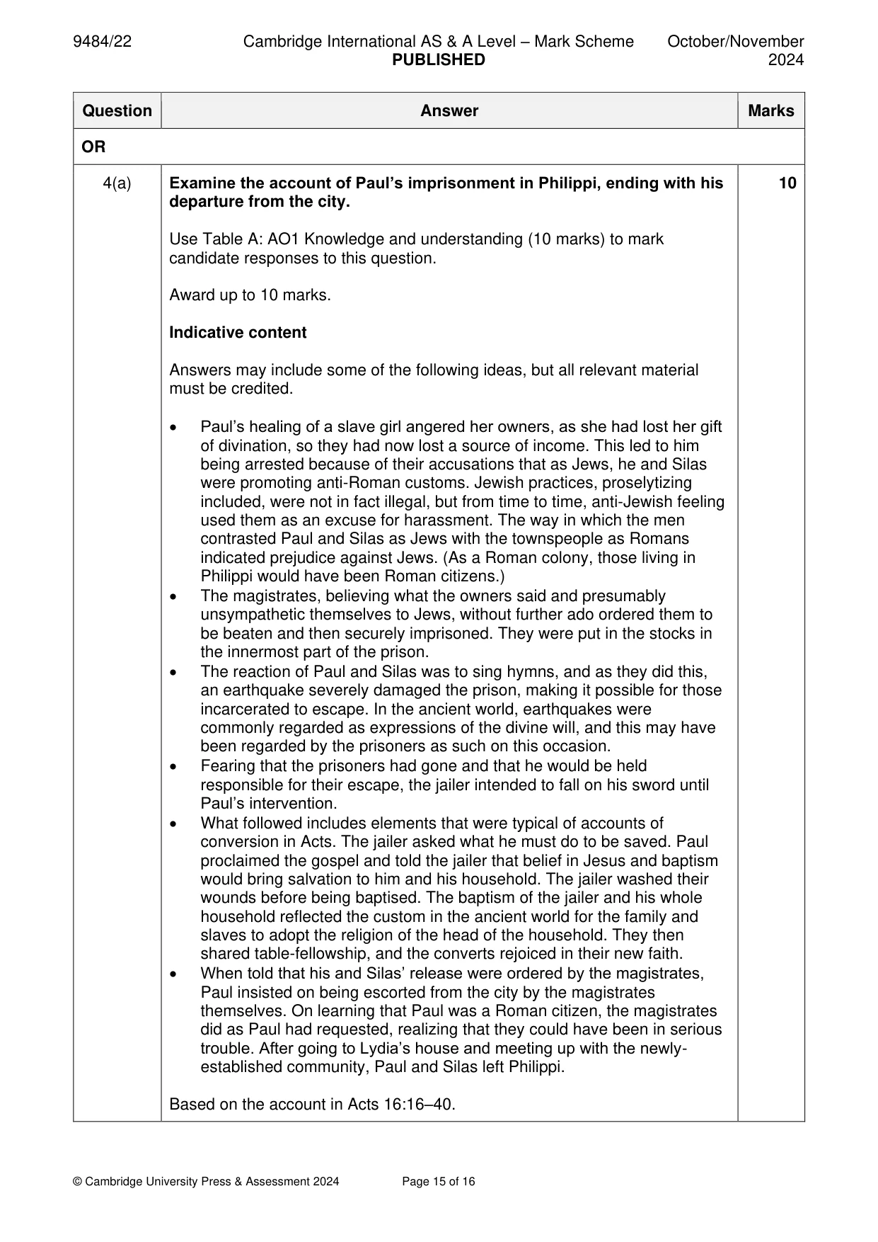 Mark scheme, page 15 of 16
