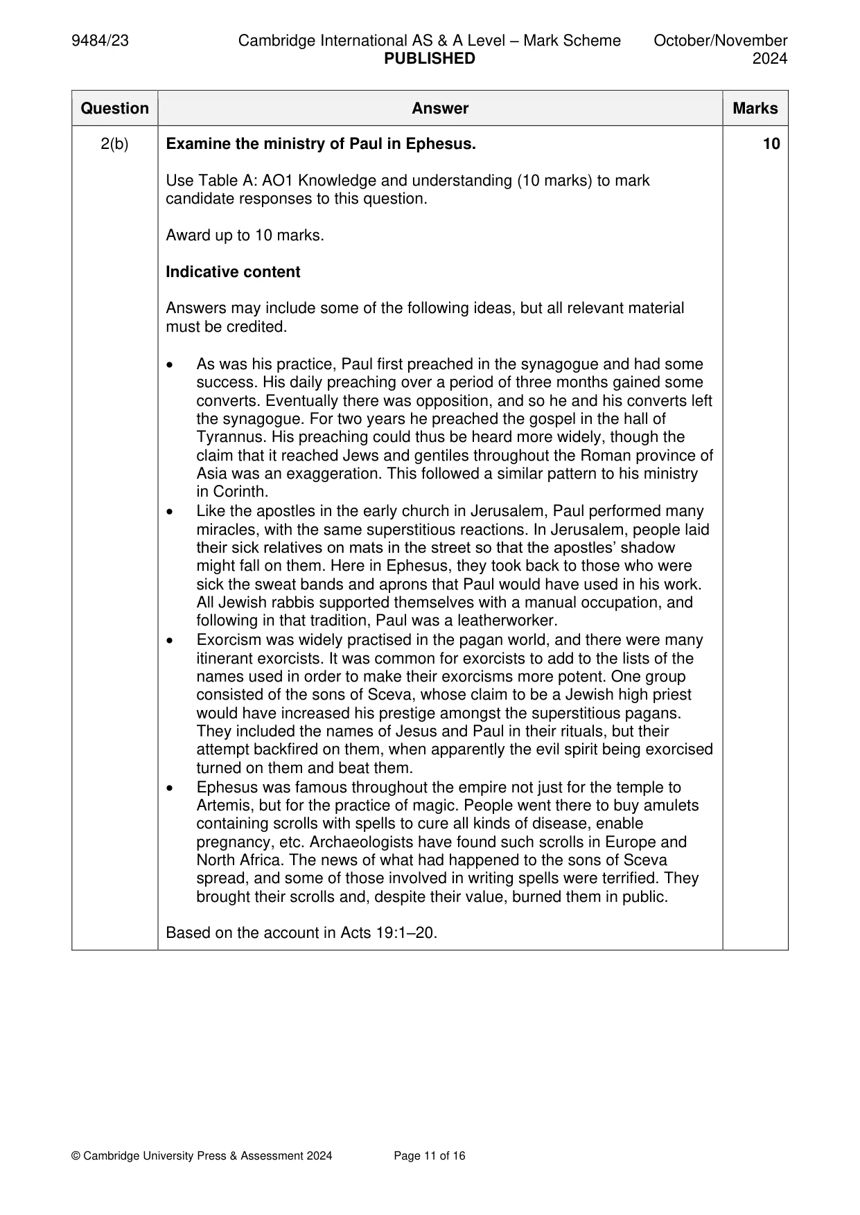Mark scheme, page 11 of 16