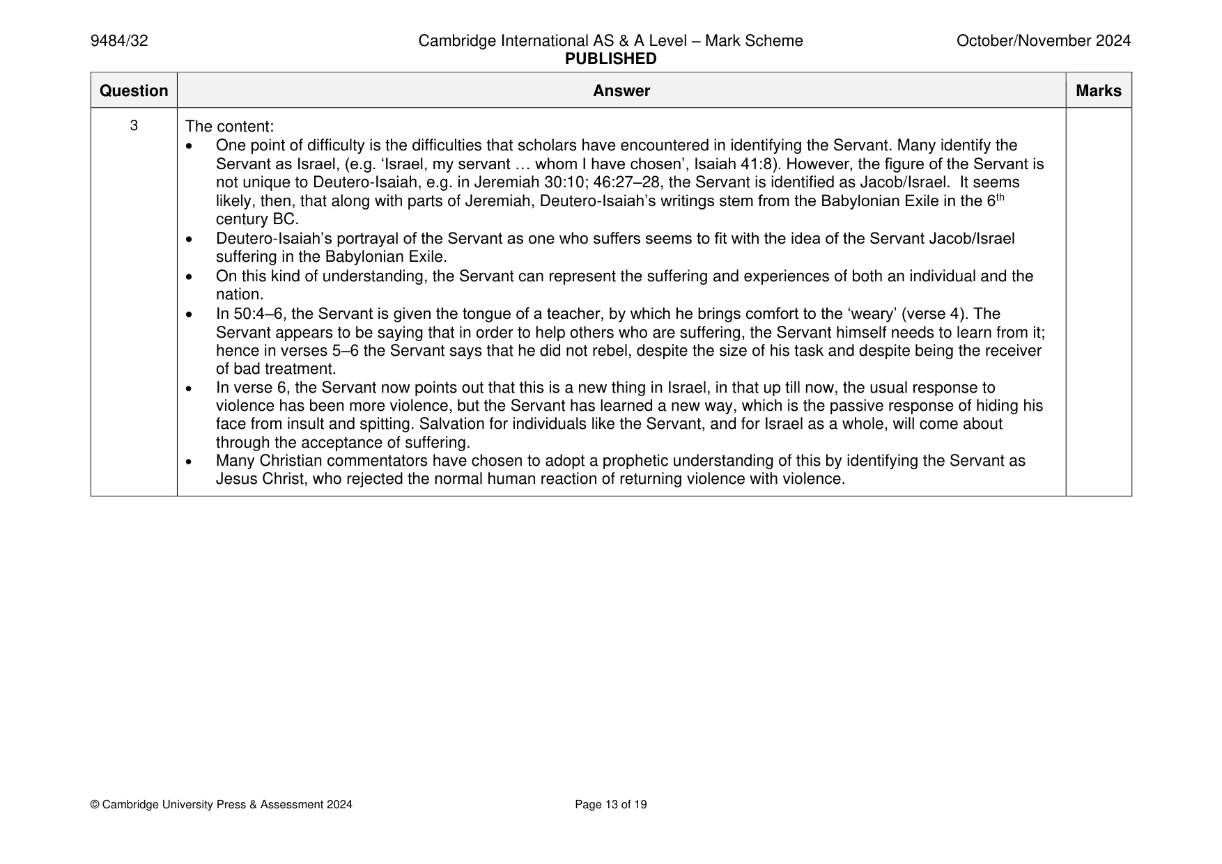 Mark scheme, page 13 of 19
